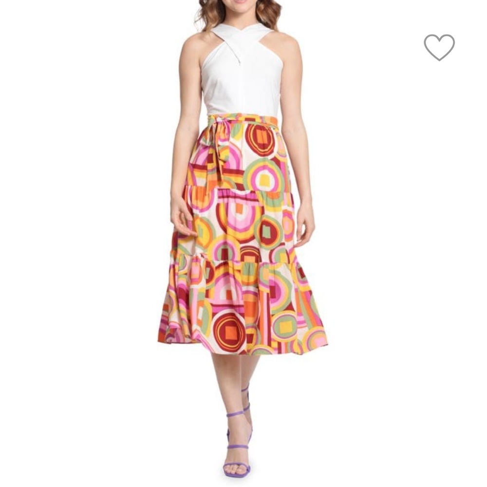 Donna Morgan geometric print midi dress